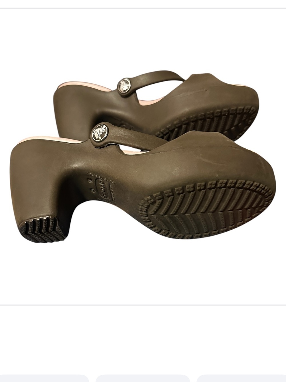 CROCS Pink & Grey Women's Platform Wedge Sandals - Picture 4 of 6